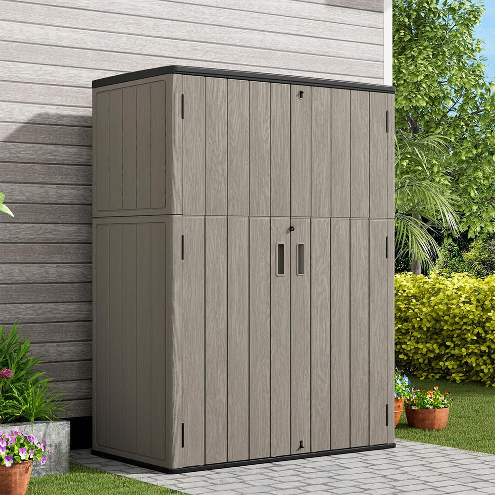 KINYING Outdoor Vertical Storage Shed,57 Cu.ft Outdoor Storage Cabinet Waterp...