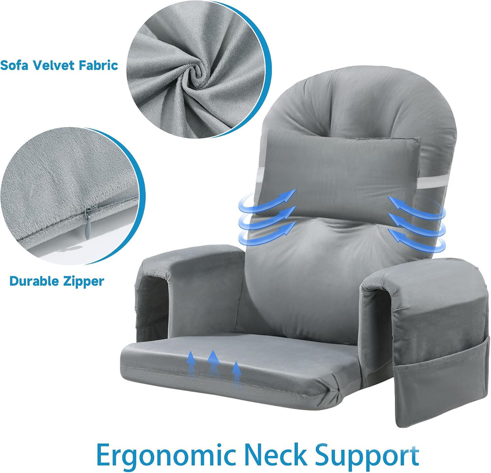 MABOZOO 6 PCS Glider Rocker Replacement Cushions with Storage Side Pocket,Foa...