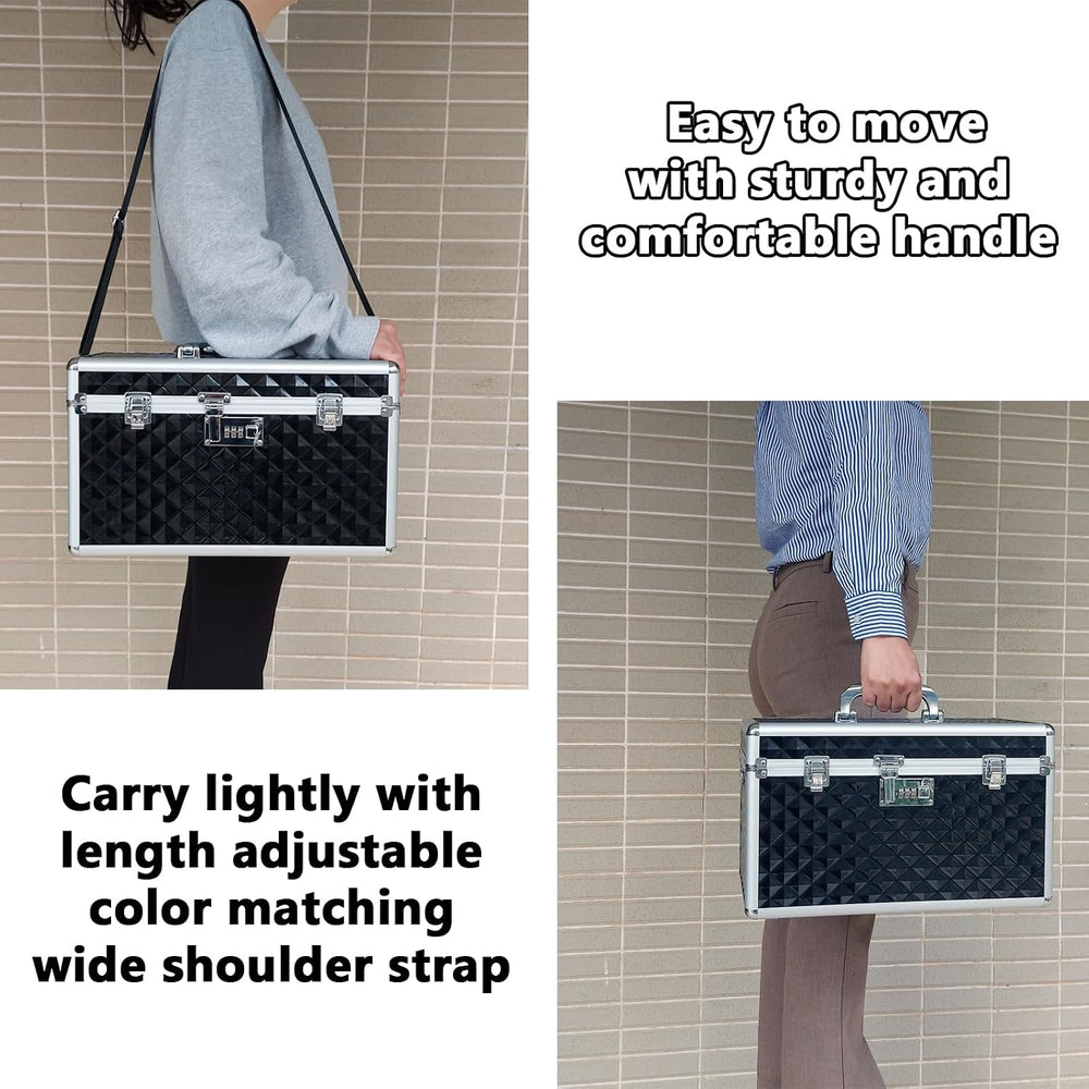 Storage Lock Box with Combination Lock, Lockable Medicine Storage Box, Empty ...