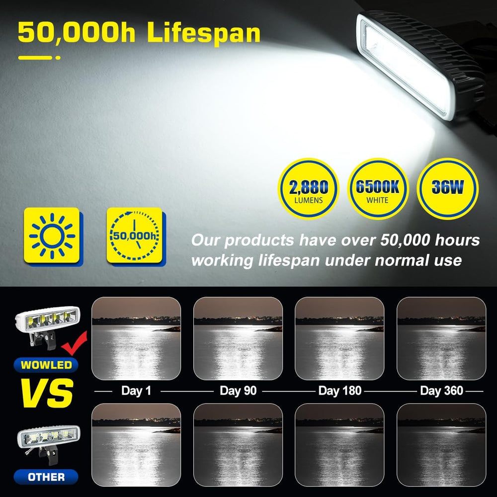 WFPOWER Clamp on Boat Spotlights, Flexible LED Spreader Marine Spotlights Wat...