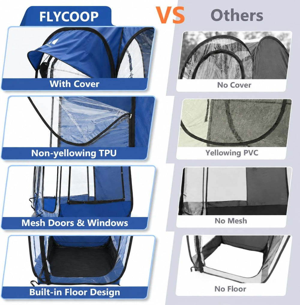 Sports Tent Pop Up Shelter: Flycoop 37" L x 37" W x 63" H Weat...