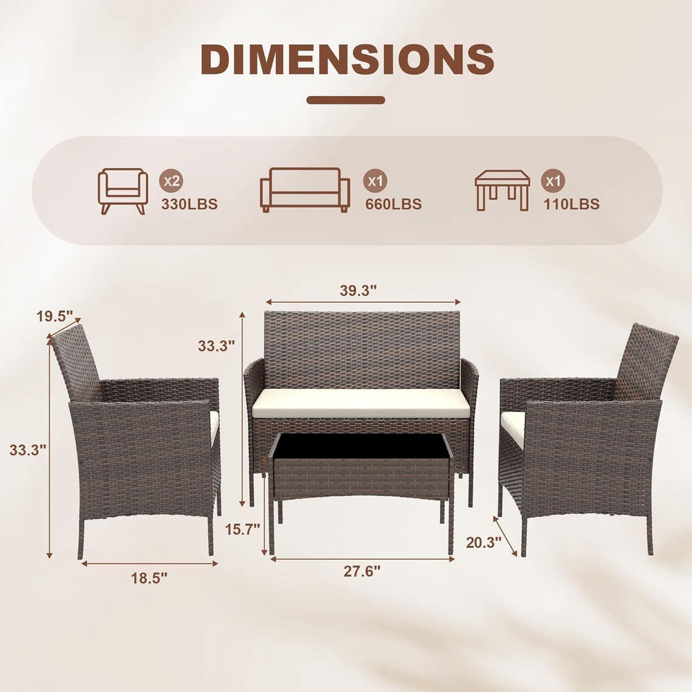4 Piece Outdoor Patio Furniture Set