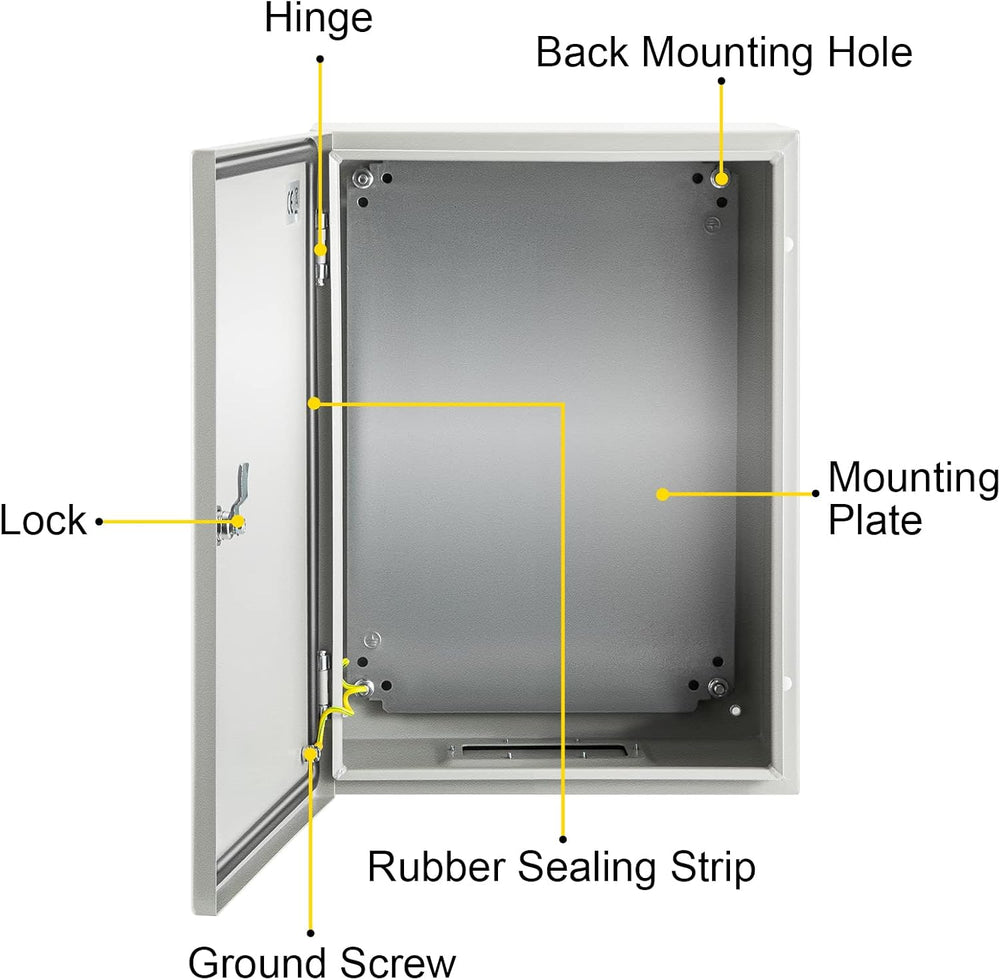 VEVOR Electrical Enclosure Box, 16'' ×12'' ×6'', Carb...