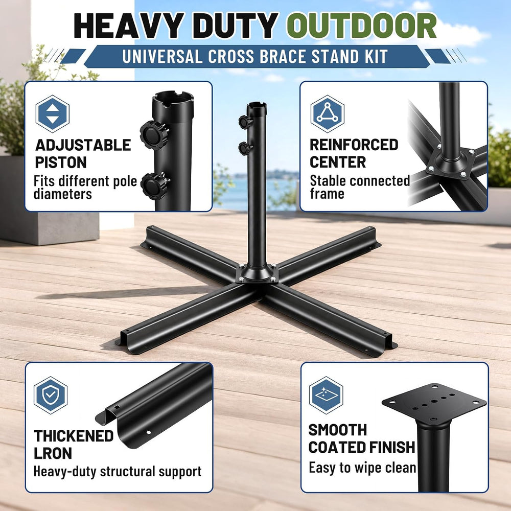 Heavy Duty Patio Umbrella Base Stand Cross Brace Kit, 39.4" x 39.4"...