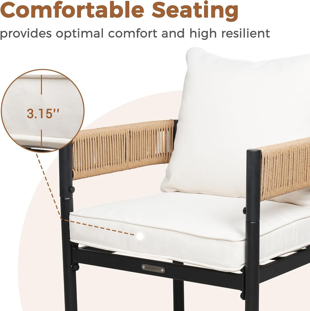 Grand patio Outdoor Dining Chair Set of 2, 2 Pieces Patio Dining Chairs, Meta...