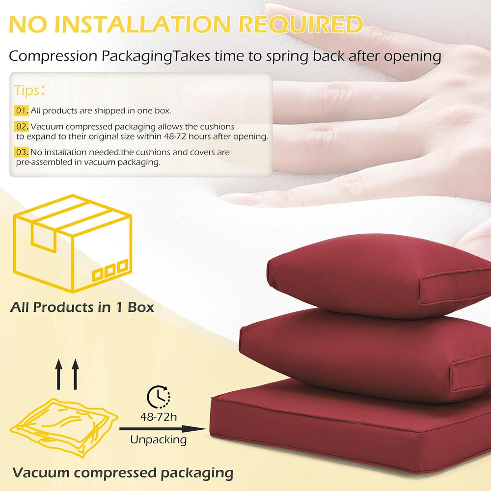 HOMREST Outdoor Replacement Cushions for Patio Furniture,Water-Repellent Sofa...