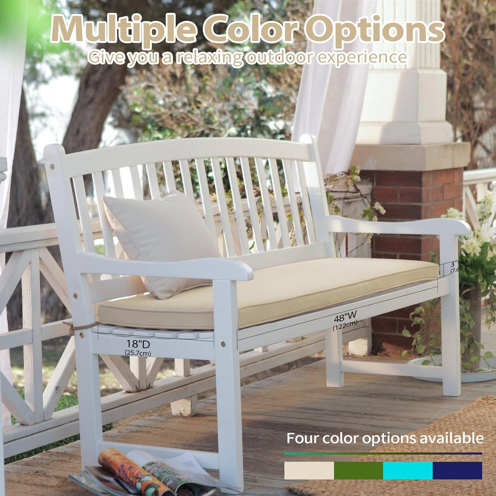 Mrsenloi Outdoor Bench Cushion, 48 x 16 x 3 in, Green, 28D Foam