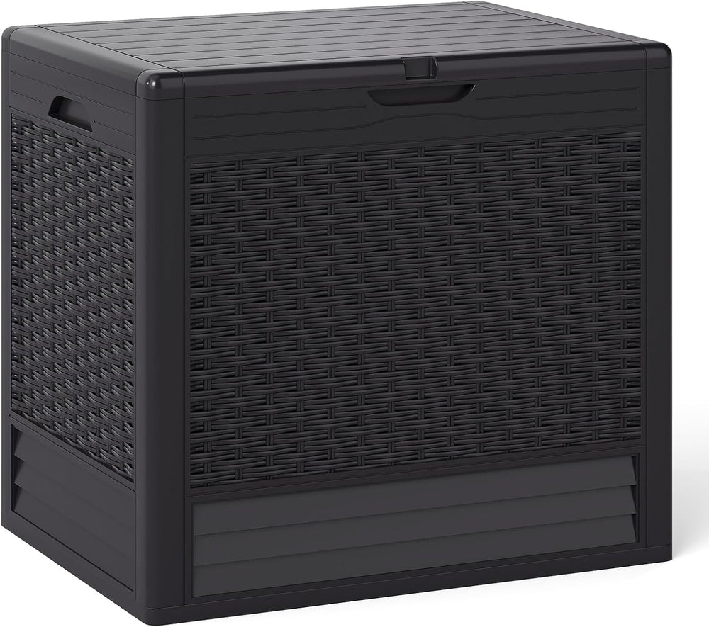Tangkula 25 Gallon Waterproof Outdoor Storage Box with Lockable Lid