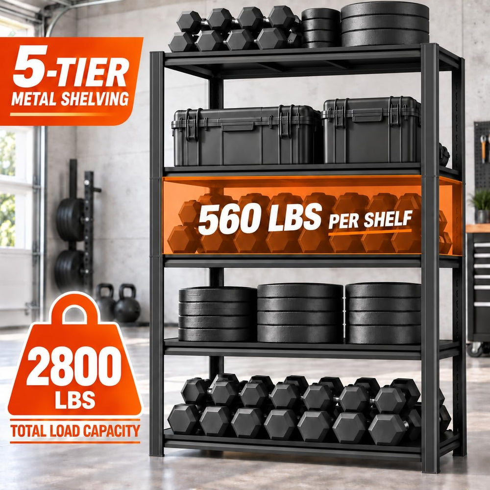 Garage Shelving 72"H x 40"W x 18"D Heavy Duty Storage Shelves ...