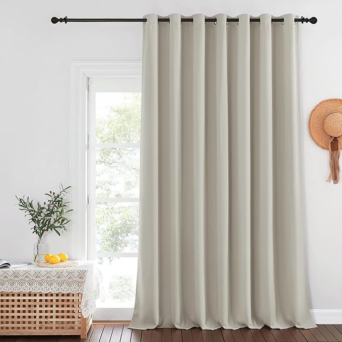 NICETOWN Extra Wide Blackout Sliding Door Curtains 108 inch Length - Grommet ...
