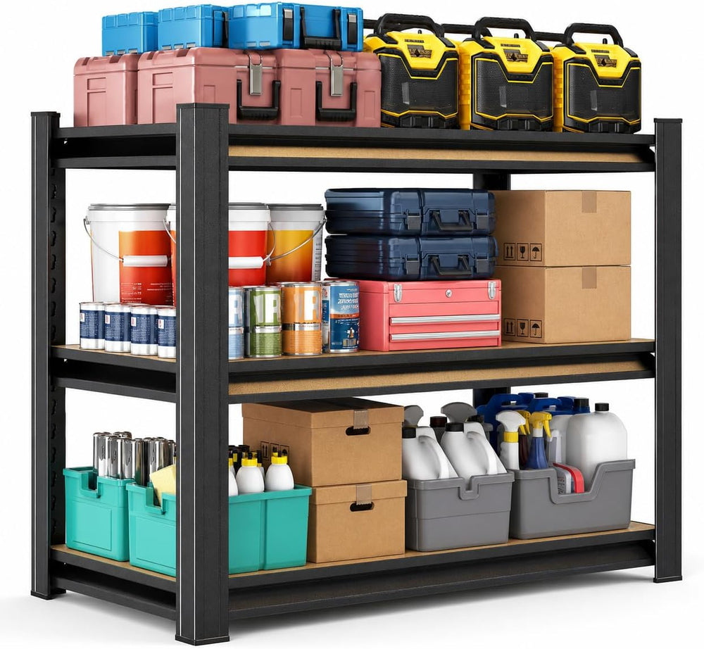 Heavy Duty Garage Shelving 3 Tier, 31.5" H × 34" W × 18" D