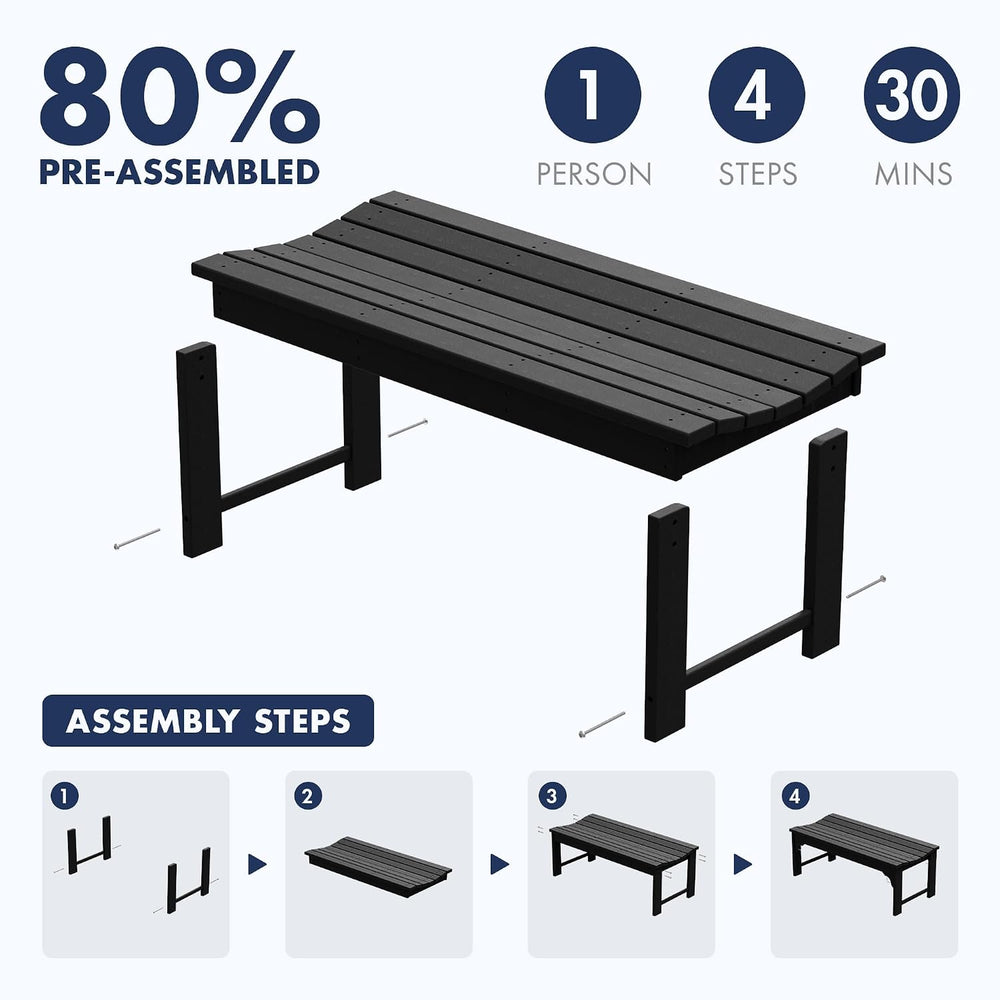 Westin Outdoors Malibu WO 48" Length Backless Poly Wood Outdoor/Garden B...