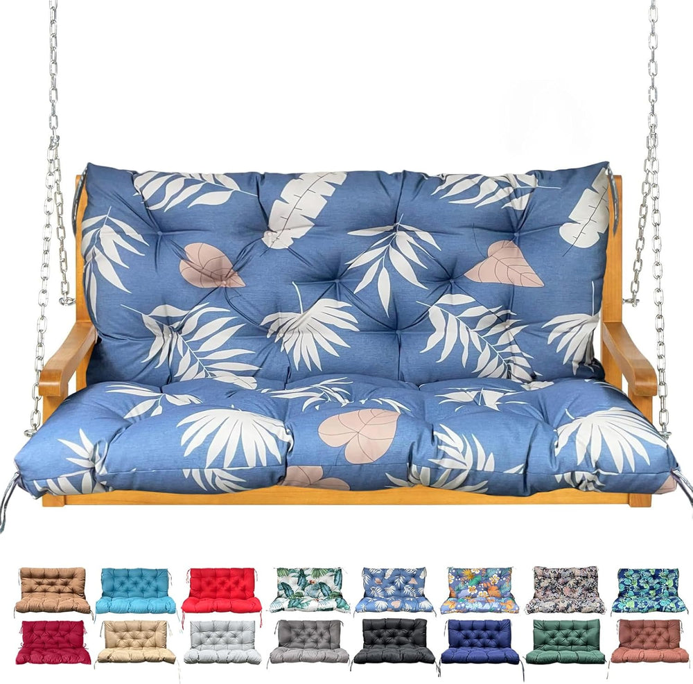 Porch Swing Cushion with Backrest,Waterproof Bench Cushion for Outdoor Furnit...