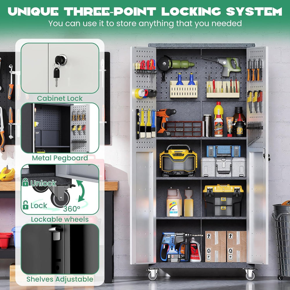 12-Piece Heavy Duty Steel Garage Cabinet System | All-in-One Modular Garage C...