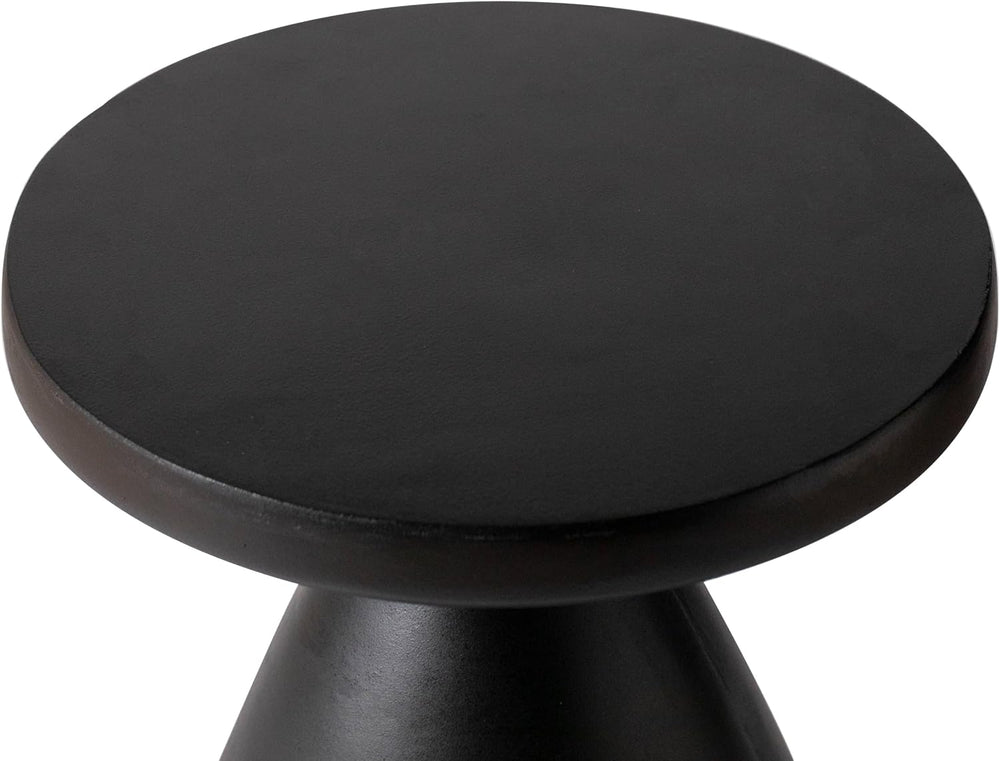 LeisureMod Modern Side Table Lightweight Fiberstone Top 20" Round Accent...