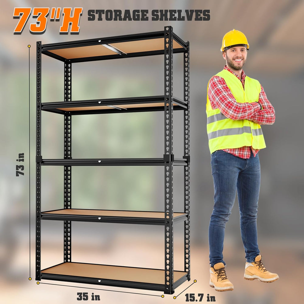 LEVELEVE 5-Tier Storage Shelving Unit, Metal, for Kitchen, Garage, Laundry Ro...