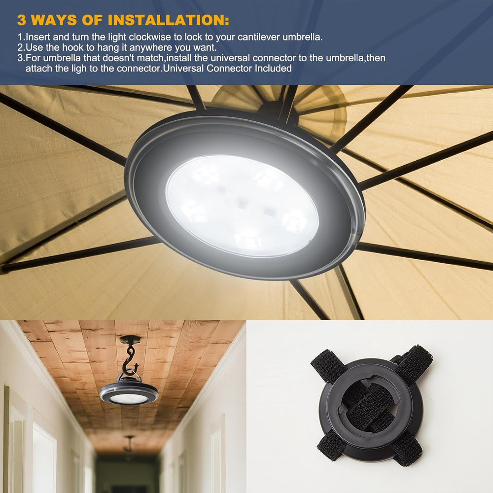 Vitnucrol LED Patio Umbrella Lights with Remote, 4000mAh Rechargeable | Porta...