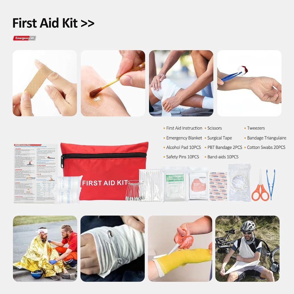 Emergency Roadside Kit for Car, Auto Vehicle Safety Kit, with Jumper Cables