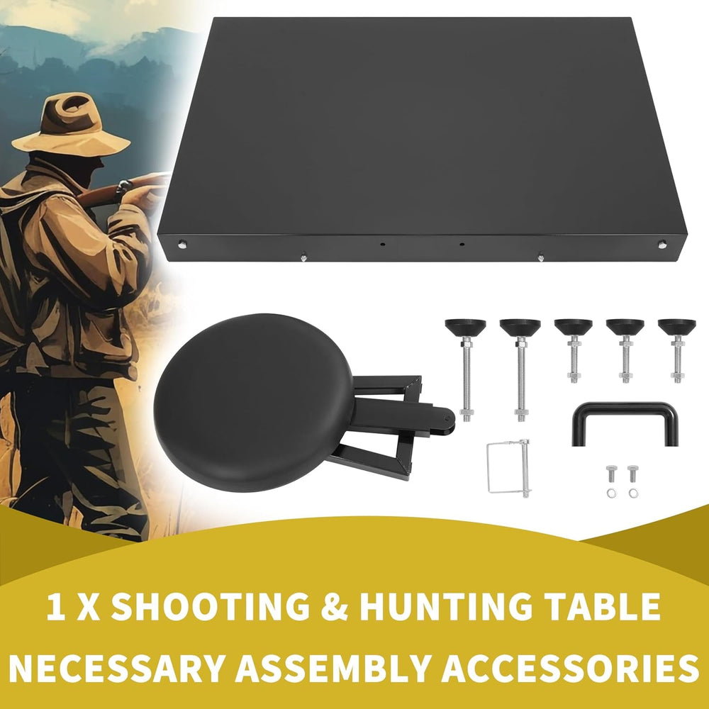 KUAFU Foldable Shooting & Hunting Table with Shooting Bench, Adjustable