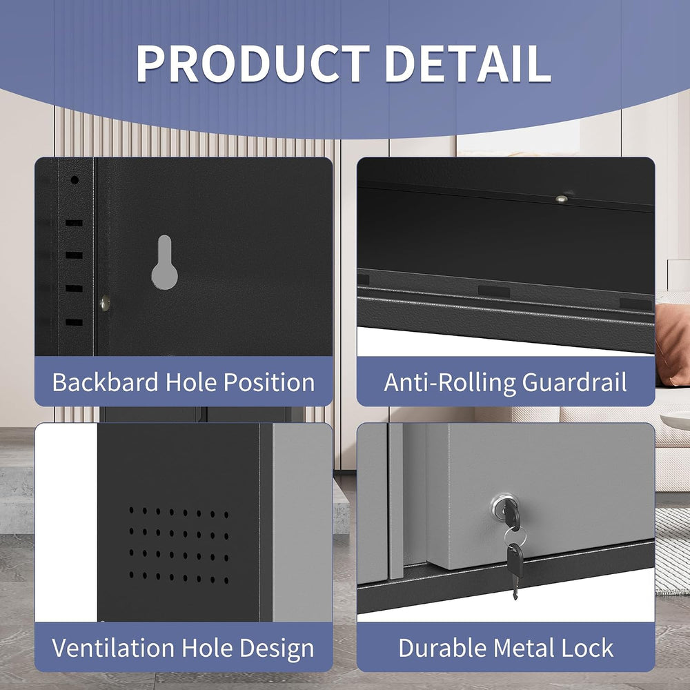 Garage Wall Cabinet, Metal Garage Cabinets with 2 Doors and Adjustable Shelf,...