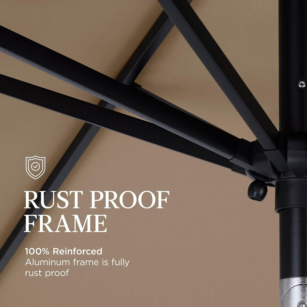 9ft Commercial Grade Patio Umbrella, 5-Year Fade Resistant 260 GSM Polyester ...
