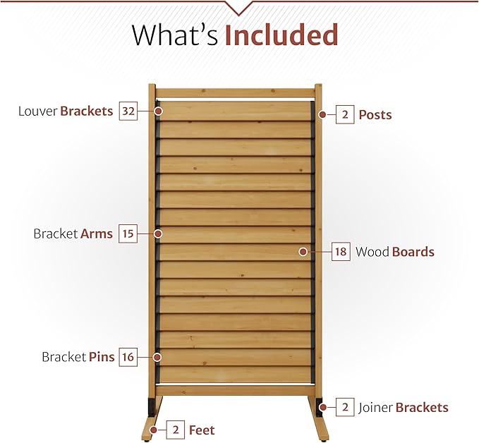 6.1ft H x 3.1ft W (1 Panel) Freestanding or Surface Mount Enclo Solara Louver...