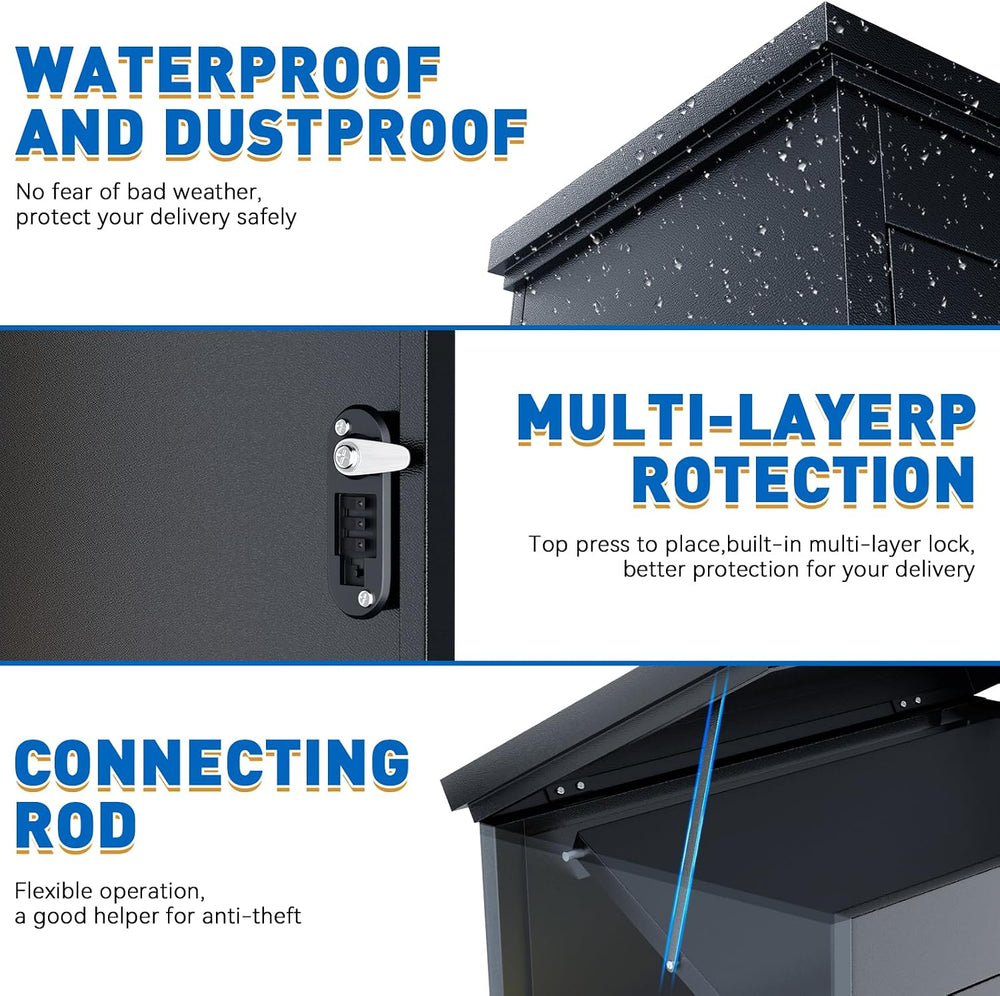 Package Delivery Boxes for Outside, Extra Large Parcel Drop Boxes with Secure...