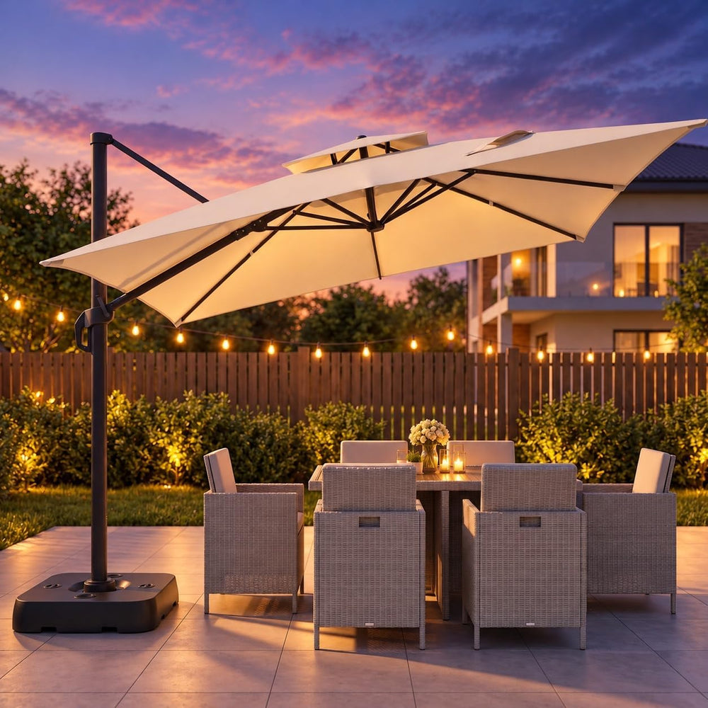 Hoteel Outdoor Patio Umbrella - 10ft Cantilever Umbrella for Patio Heavy Duty...