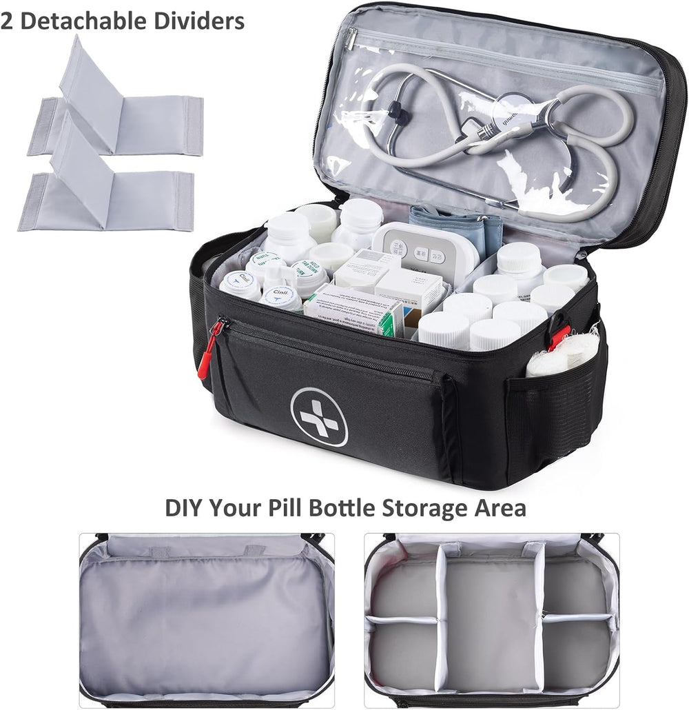 BAGSFY Medicine Bag, Large Medical Bag and First Aid Bag Empty for Travel