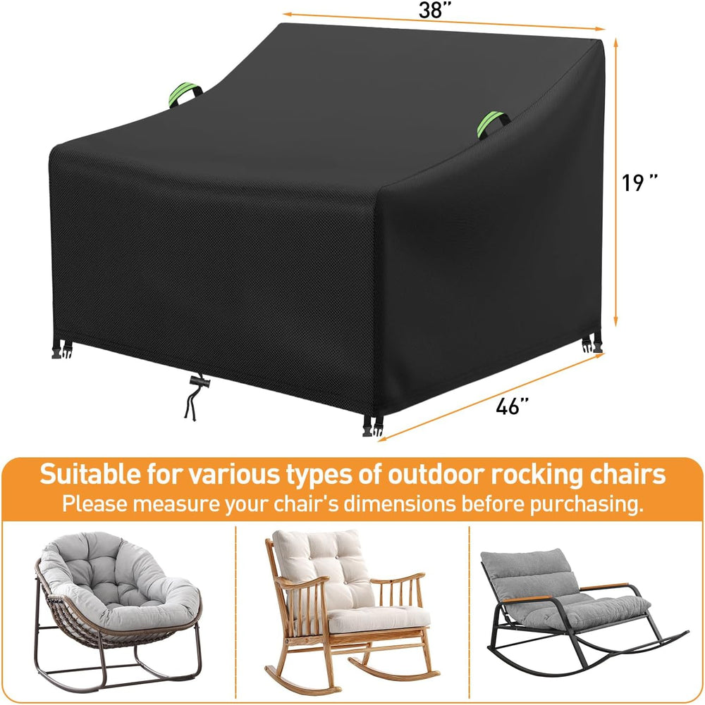 Outdoor Papasan Rocking Chair Cover Waterproof, 41x45x31"