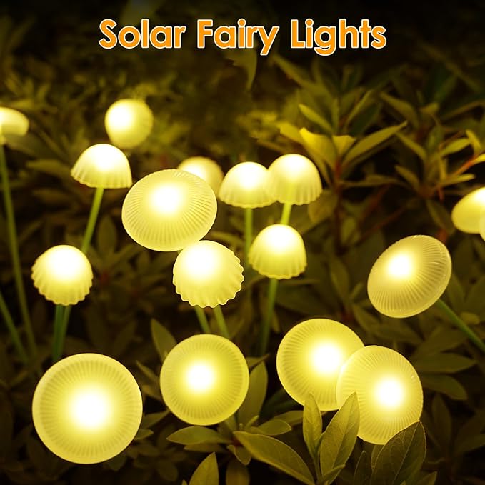 KAQ 4PK 32LED Solar Garden Lights Outdoor Waterproof | Solar Mushroom Lights ...