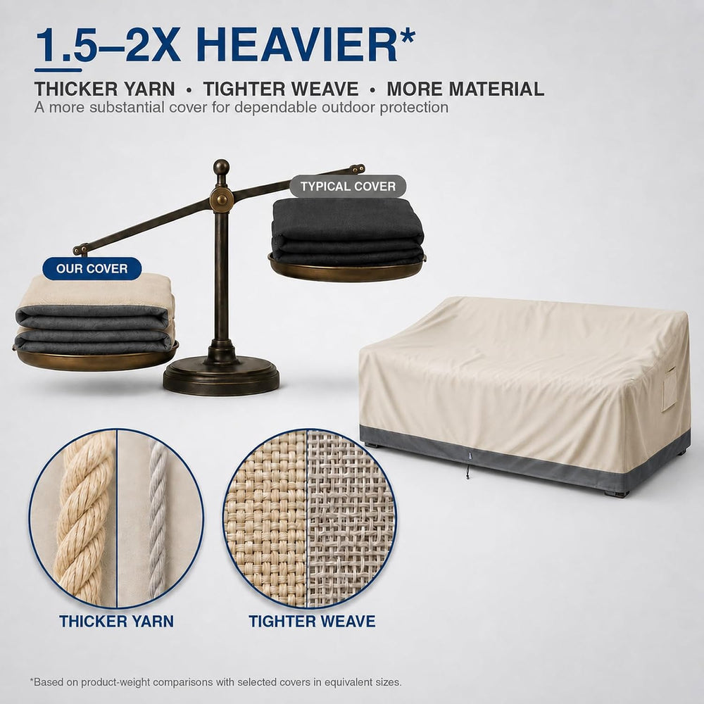 Extra Heavy Duty 3-Seater Outdoor Sofa Cover Waterproof, 93"W x 40"...