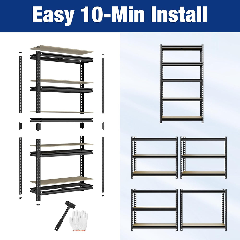 WORKPRO 2180LBS Capacity 5-Tier Storage Shelf 27.6”Wx11.8”Dx60”H