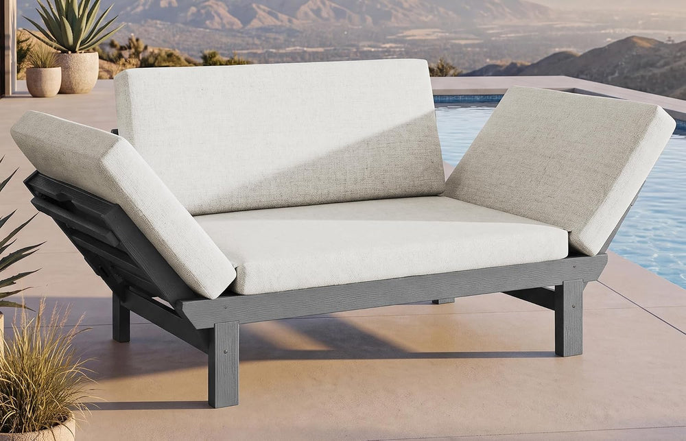 SERWALL HDPE 4-in-1 Convertible Outdoor Sofa with Adjustable Armrests, Couch ...