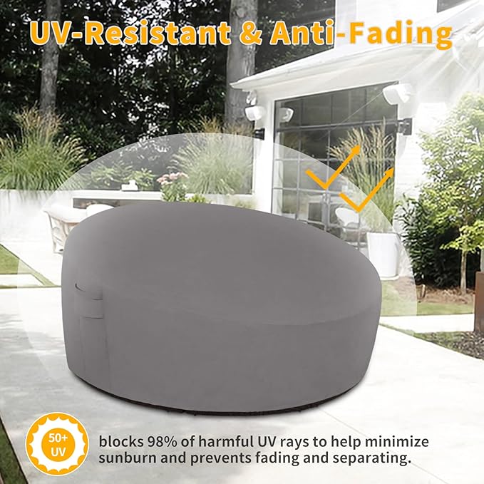 Easy-Going Heavy Duty 600D Outdoor Daybed Cover 75 Inch UV Resistant Patio Ro...