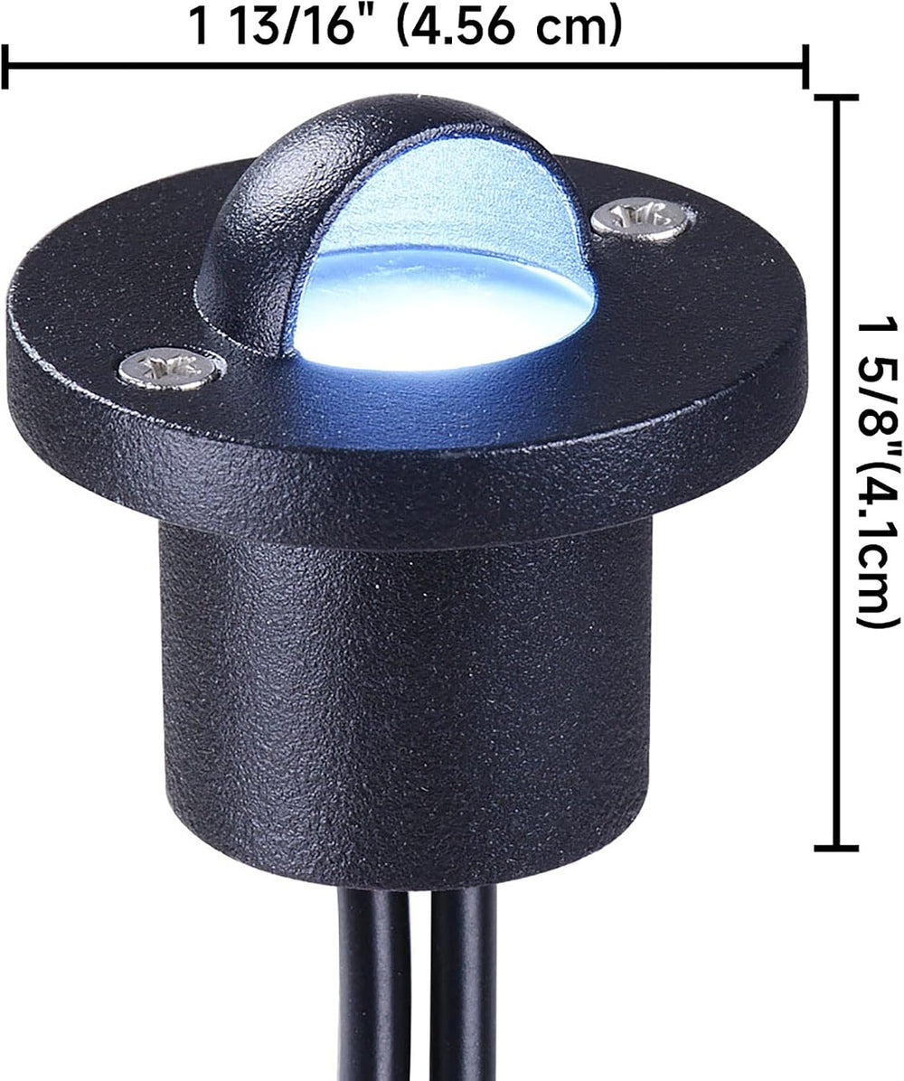 Yescom LumeStar 10-Pack 12V 7000K Cool White IP67 Outdoor Step Lights