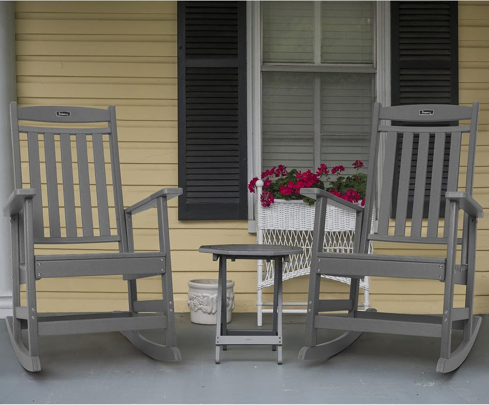 FUNBERRY Oversized Outdoor Rocking Chair, Poly Lumber Rocker, Patio Rockers