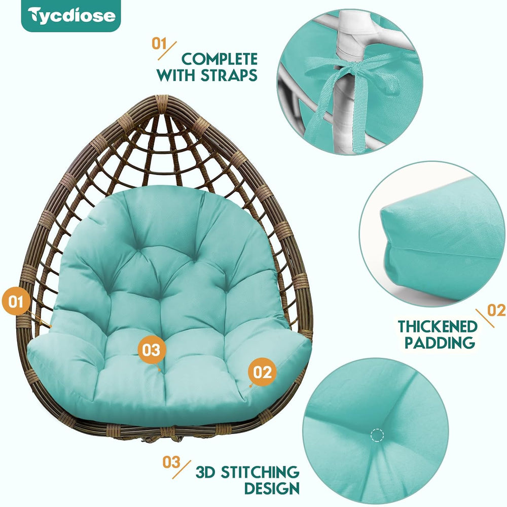 Egg Chair Cushion Replacement, Waterproof Outdoor Hanging Egg Chair Cushion H...