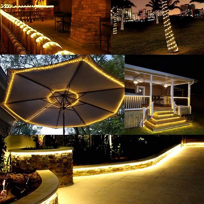 150ft LED Rope Lights Outdoor, 1080 LED Connectable and Flexible Tube Lights ...