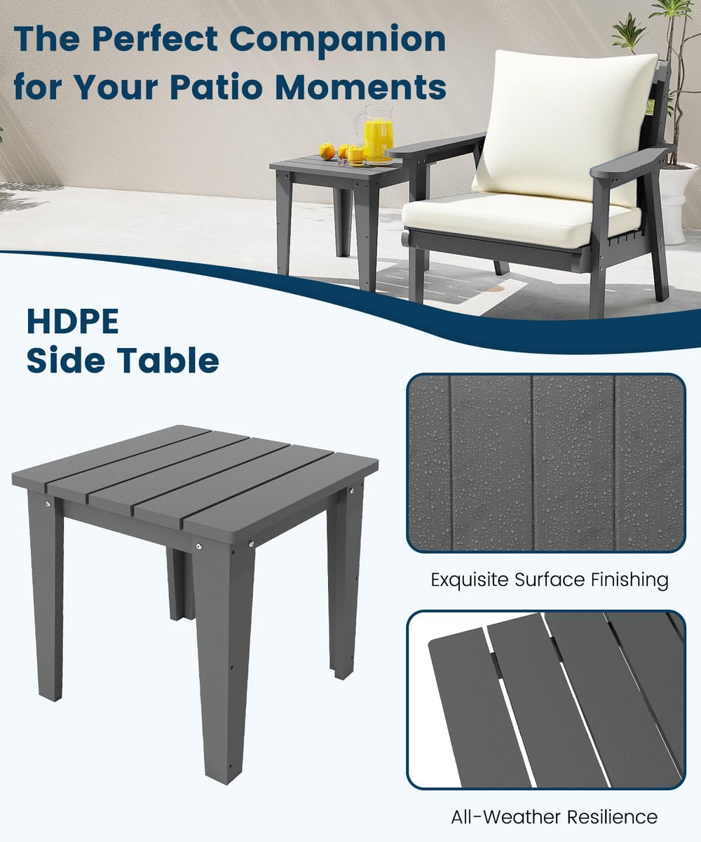 FOOWIN 4-Piece Patio Furniture Set, HDPE All-Weather Outdoor Conversation Set...