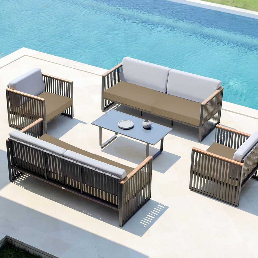 Easy-Going Waterproof Patio Cushion Covers 20x18x4 inch 4 Pack Replacement No...