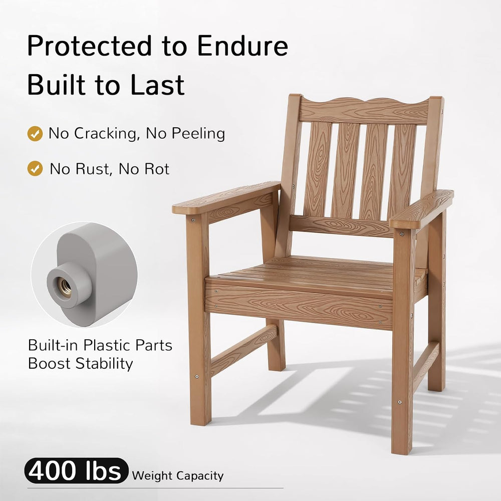 Stoog All-Weather Garden Bench & Chairs Set, 3-Piece Patio Furniture Set,...
