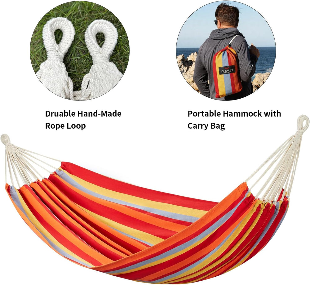 Brazilian Double Hammock with Tree Straps, Extra Large, 450 lbs Capacity