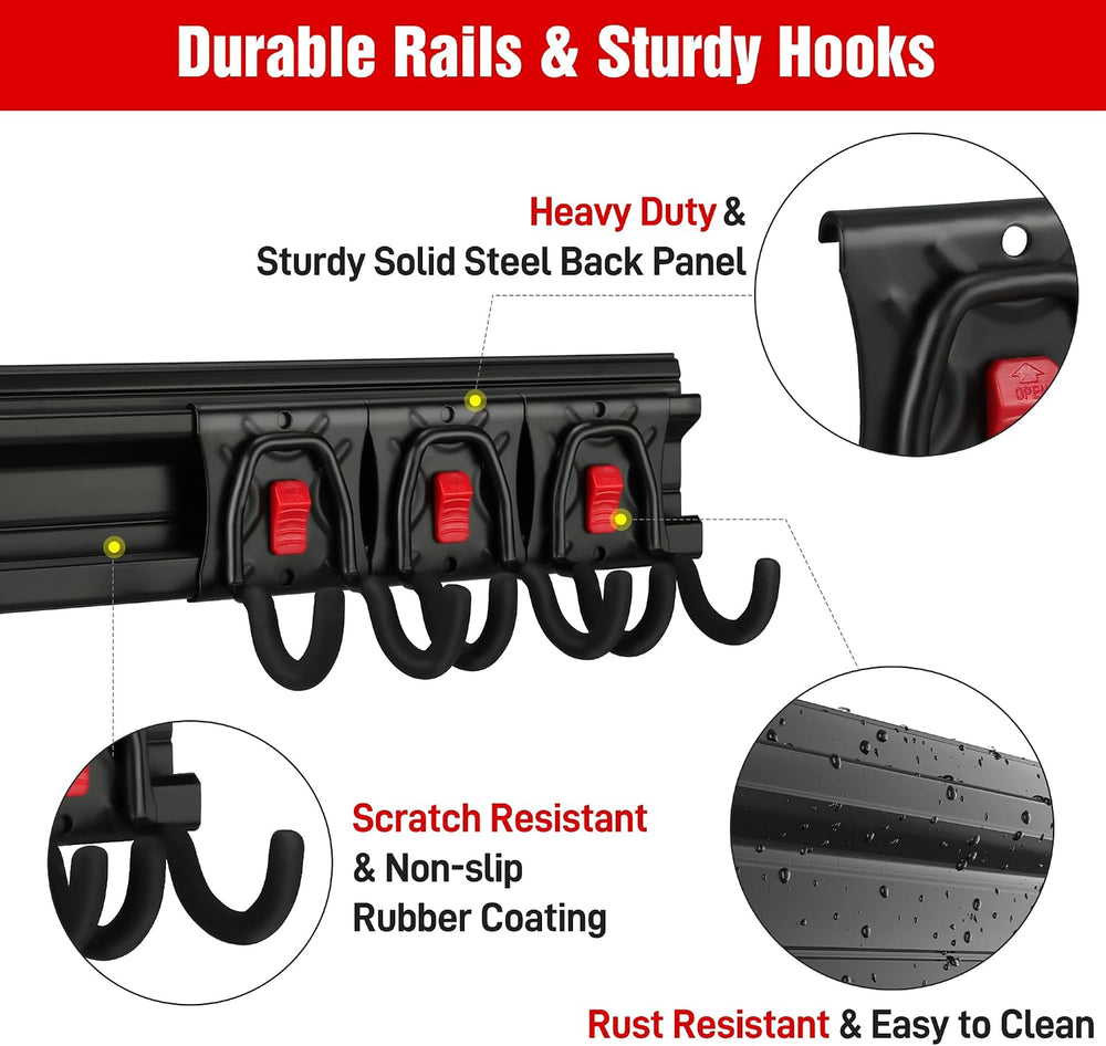 WORKPRO 64" Garage Tool Organizer Wall Mount with 8 Adjustable Hooks