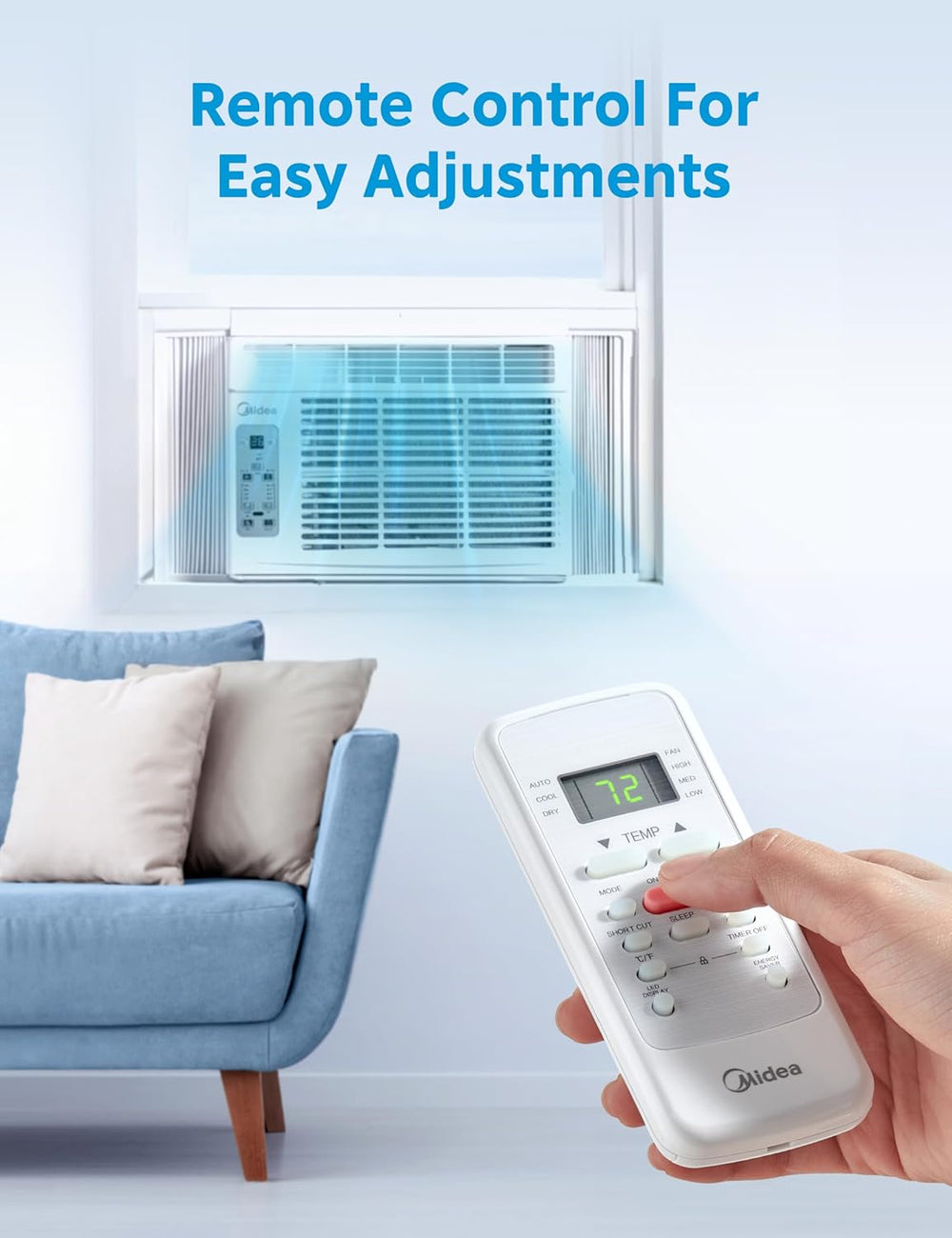 Midea 6,000 BTU Window Air Conditioner, 3-in-1 Cool/Fan/Dehumidifier Window A...