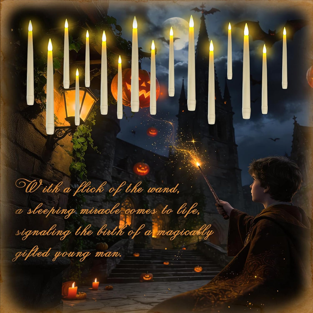 Homemory 20PCS Floating Candles with Wand Remote, Flameless Hanging Taper Can...