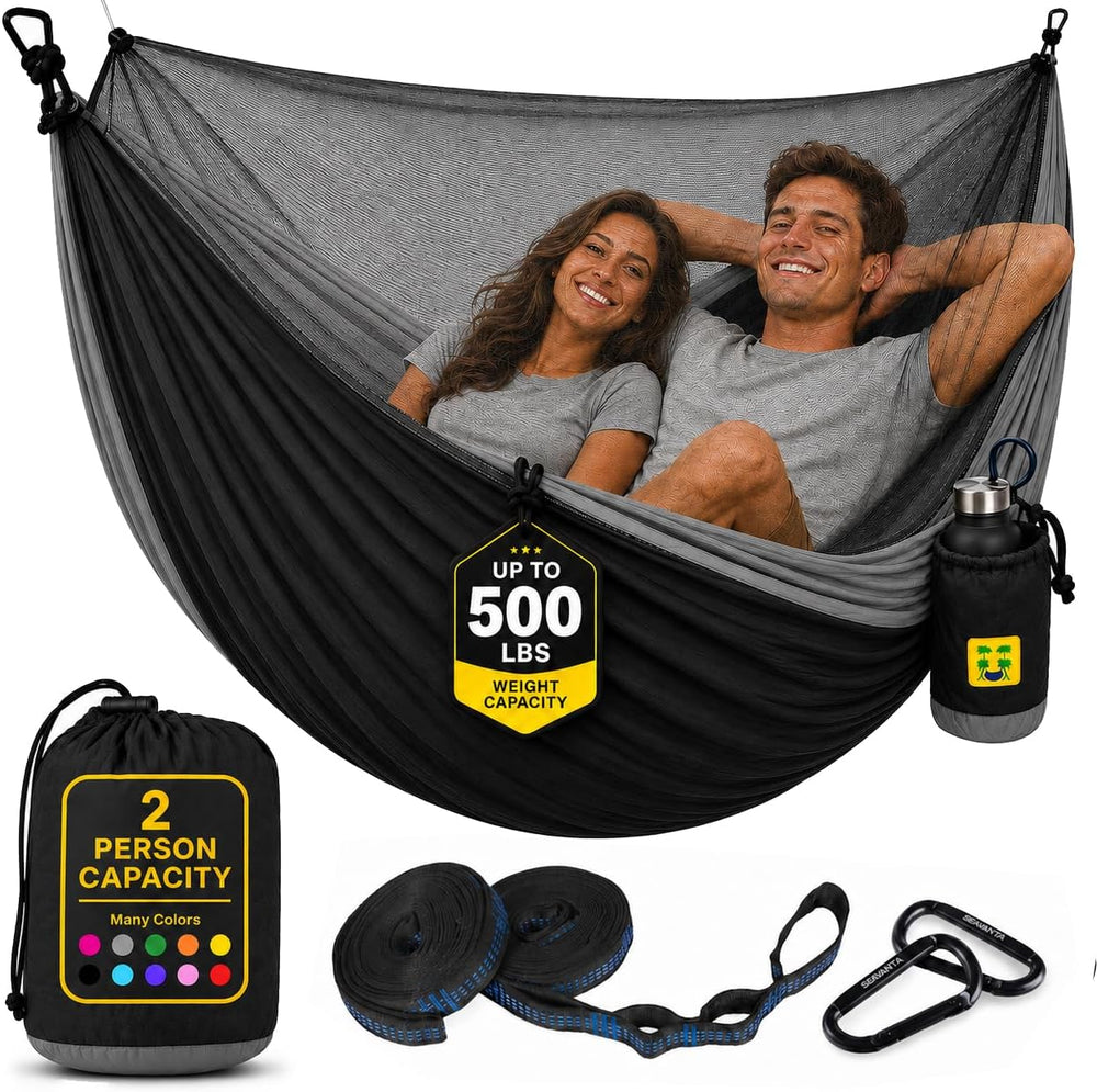 Durable Hammock 500 lb Capacity, Nylon Camping Hammock Chair - Double or Sing...