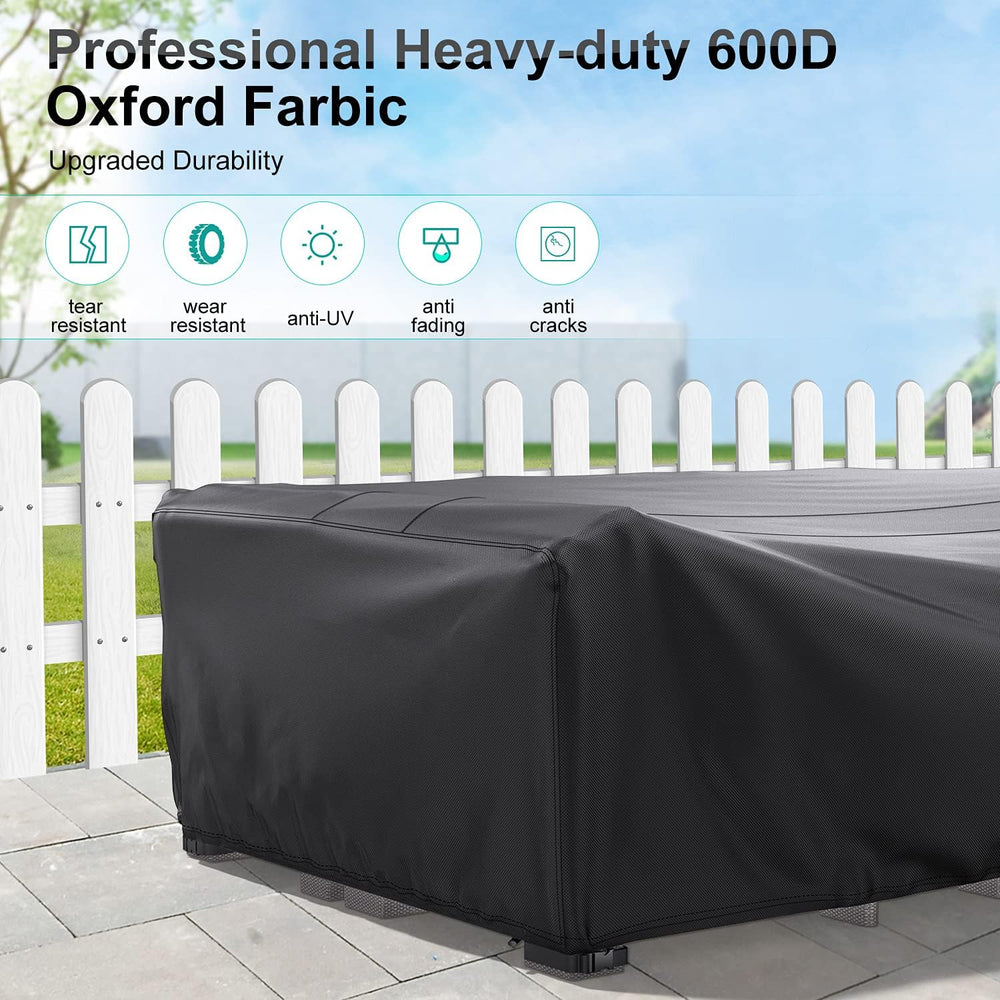 Waterproof Outdoor Patio Furniture Covers 111"L×74"W×28"H Black