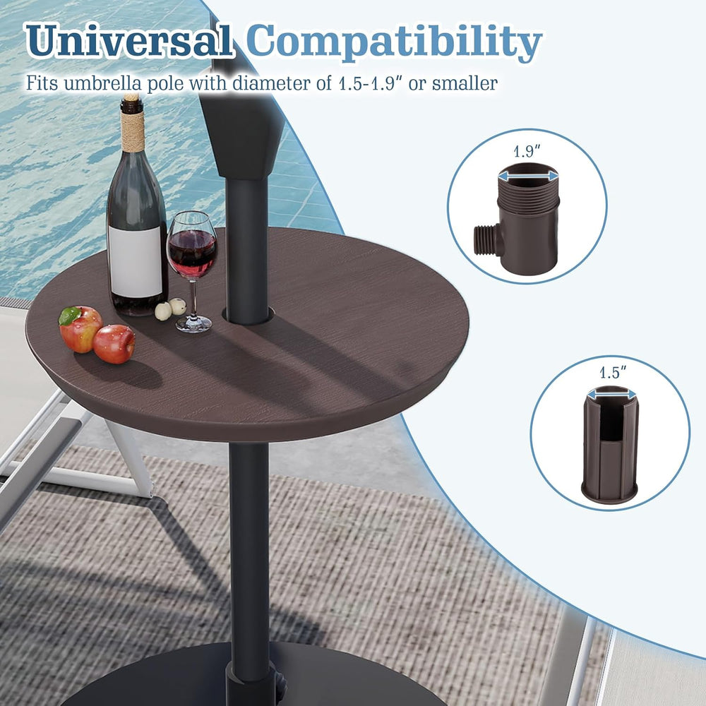 Tangkula 20" Round Umbrella Table with 1.5" & 1.9" Umbrell...