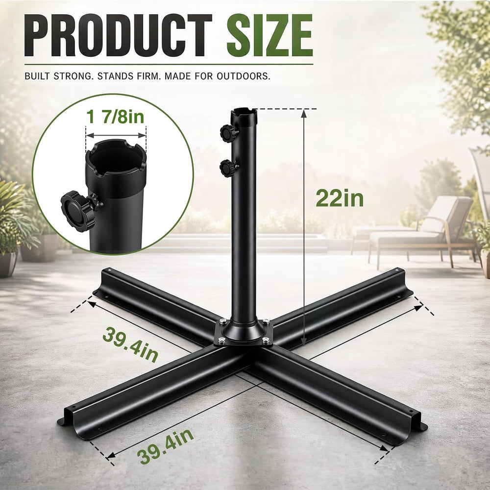 Heavy Duty Patio Umbrella Base Stand Cross Brace Kit, 39.4" x 39.4"...